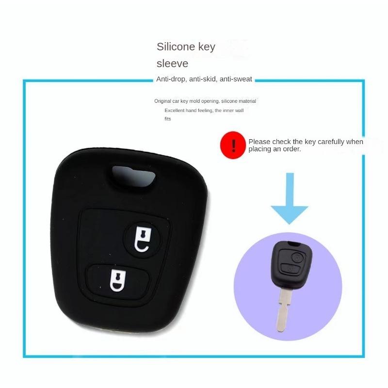 For Peugeot 107 206 307 207 408 Key Protector Holder Shell 2 Buttons Silicone Rubber Car Remote Key Case Cover New