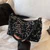 Versatile Women's Shoulder Bag Travel Underarm Bag Stylish Sequined Niche Design Women's Underarm Bag Female Shoulder Handbag