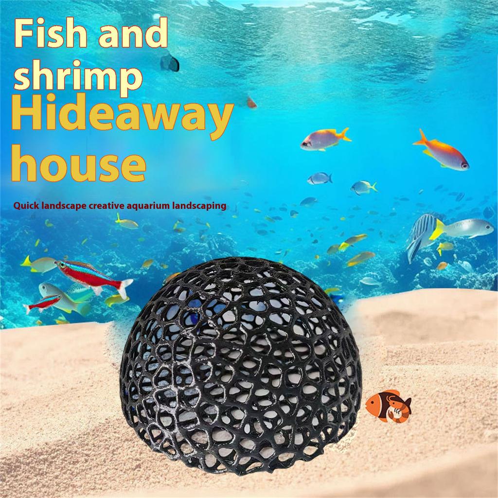 Artificial Resting Cave Shelter Aquarium Decors Landscape for Beautify Aquarium Landscaping Appearance Dome