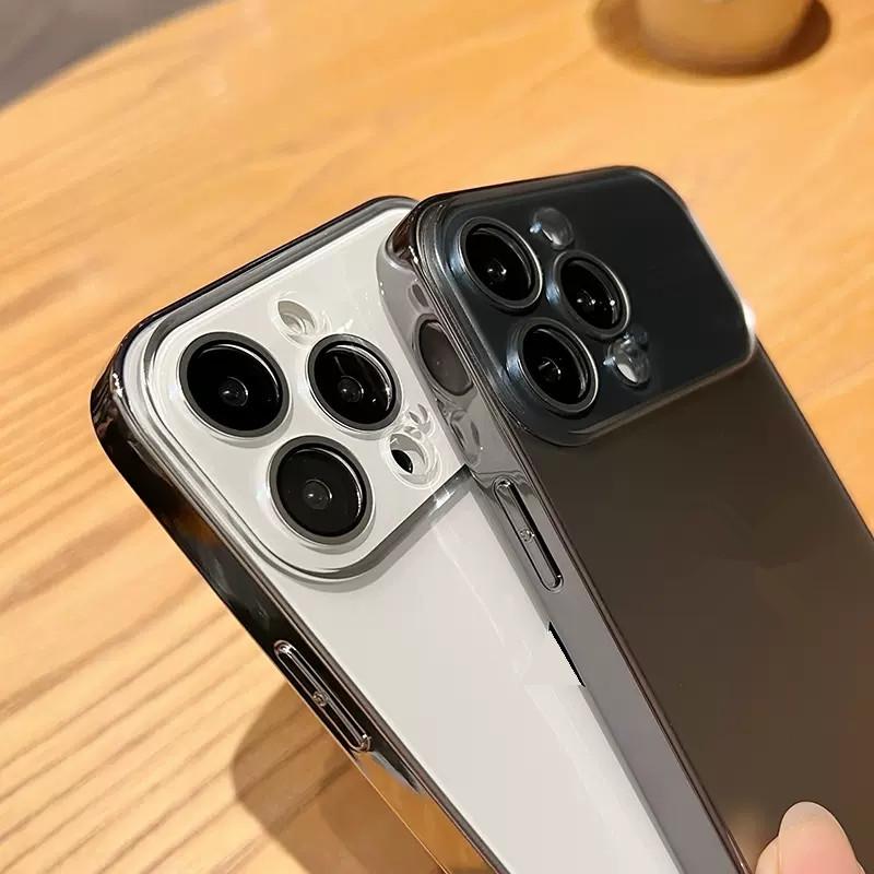iPhone17 Pro Max Frosted Electroplated Case with Full Lens Protection