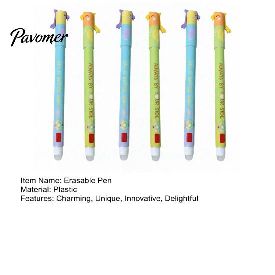 Erasable Pencil Valentine's Day Pen Set Cute 0.7mm Black Gel Ink School Writing for Kids Students Teachers Classroom Exchange Party Favors Reusable