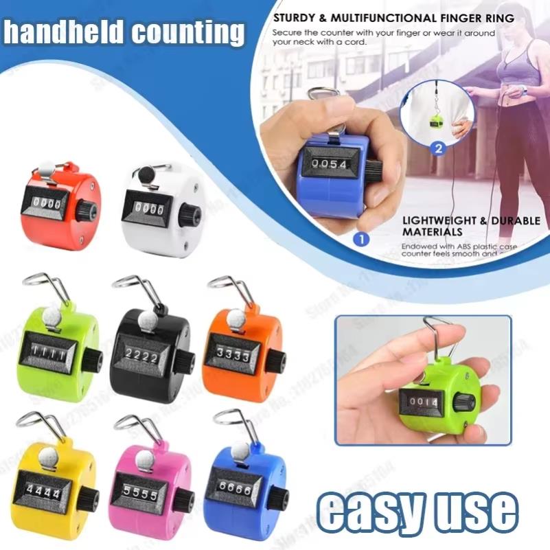 Handheld 4 Digital Tally Counter Mechanical Palm Clicker Number Count Assorted Tally Counter Number Count 1