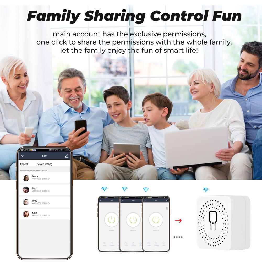 Smart Mini WiFi On/Off Switch with Timer & Countdown (AC 100-240V)