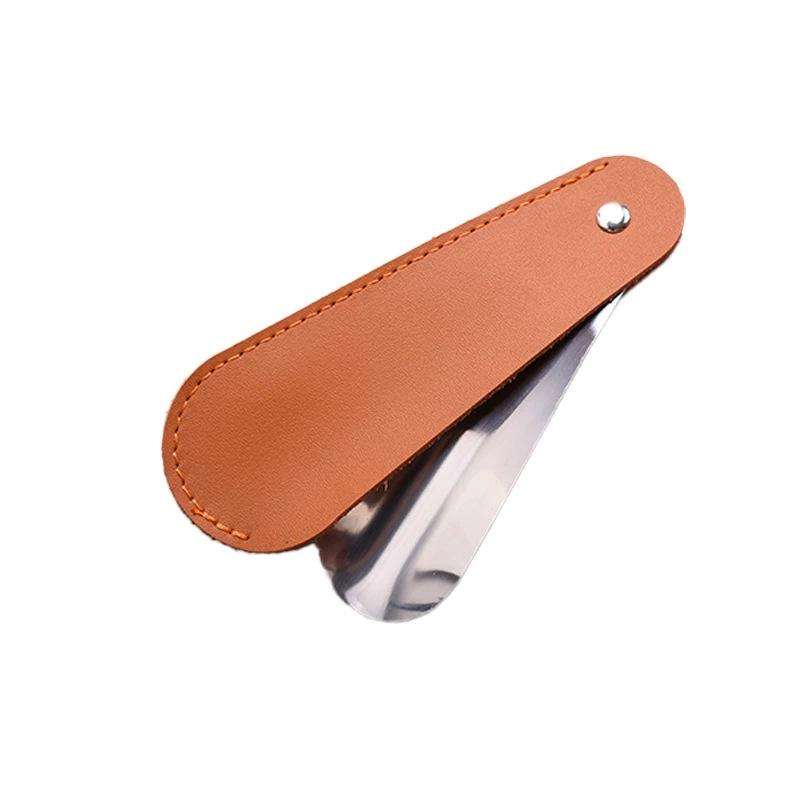 PU Leather Stainless Steel Shoehorn and Shoe Lifter