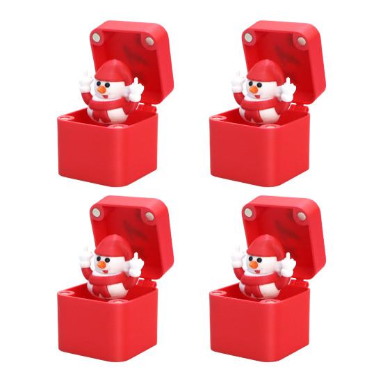 1/2/4Pcs Christmas Middle Finger In A Box Ornament Pop-up Santa Claus Reindeer Snowman Box Desktop Decoration Tricky Props Gag Prank Gift