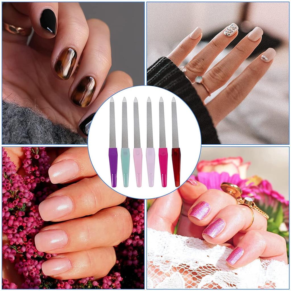 Double-sided Small Nail File Manicure File Stainless Steel Sandblasted Nail Polishing Tool