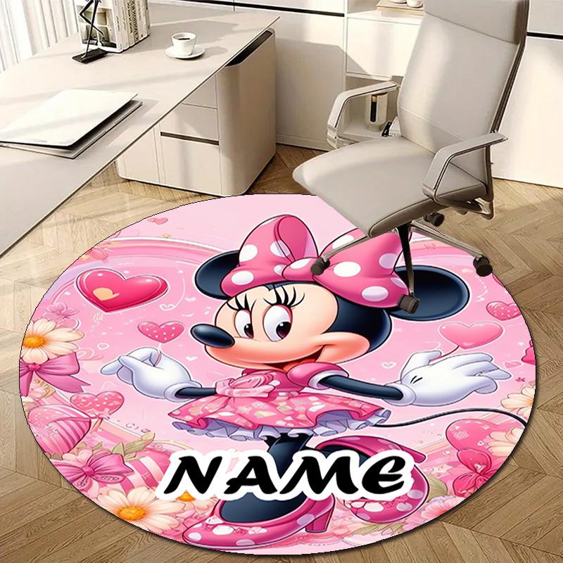 Personalized M-Minnie Round Chair Office Rug - Perfect for Mat, Office Chair & More - Ideal Gift for Birthdays and Holidays