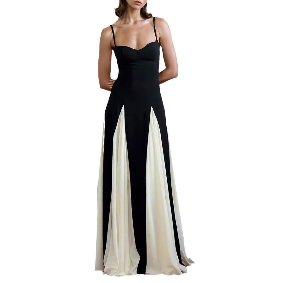 Women's clothing elegant fashion sexy nightclub trend off-the-shoulder splicing pendulum suspender dress women's evening dress