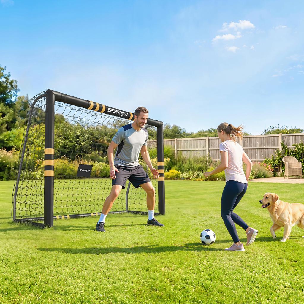 Football Goal with Protective Foam, 2.4 x 1.6 m, Yellow