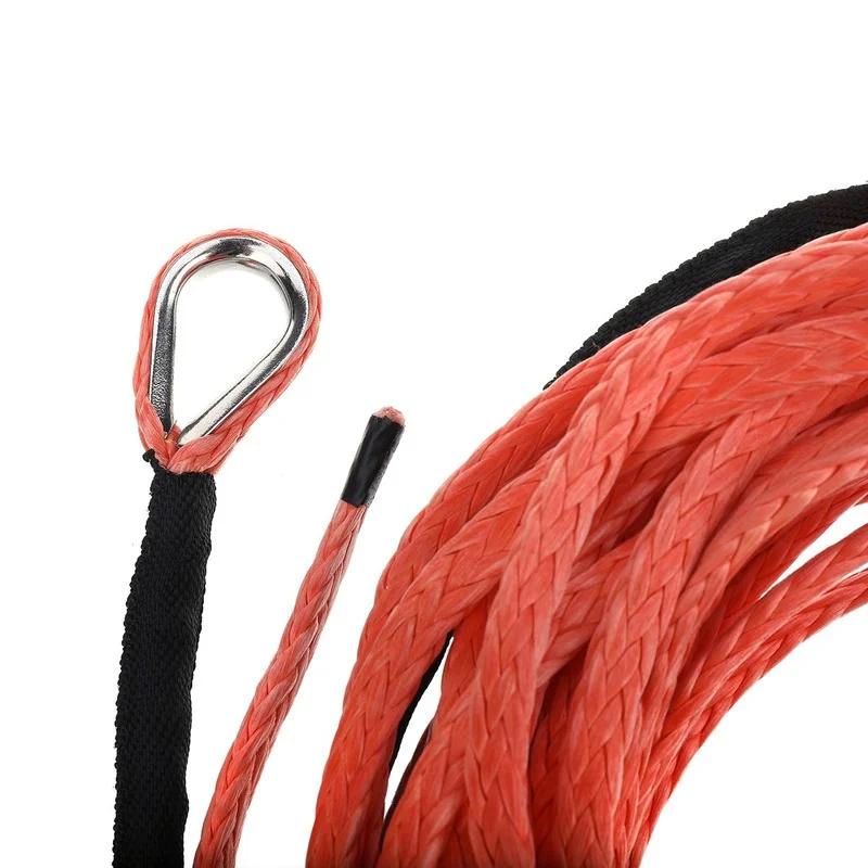 5800lbs 12 Strand String 5mmx15m Truck Boat Emergency Replacement Car Outdoor Accessories Synthetic Winch Rope Cable ATV UTV