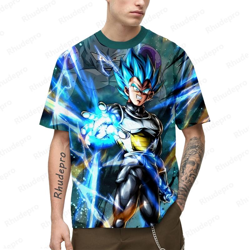 Anime Men's Streetwear Dragon ball T-Shirt Goku Super Saiya Clothing Tops Children's Harajuku Style Shirts 2024 Trend