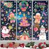 Removable Christmas Pvc Static Sticker Santa Window Stickers Beautify Snowflake Wall Decals New Year Party Glass Dress Up
