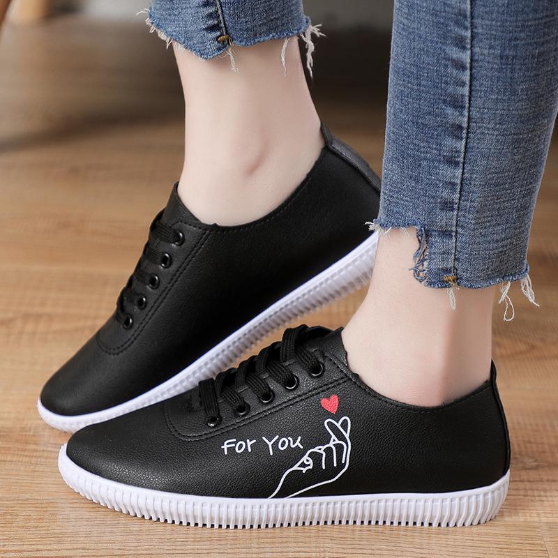 Móda Dámská Módní Obuv Měkká Ležérní Jednoduchá Dámské Baleríny Černá Bílá Jednobarevné Kulatá Špička Šněrovací Pro Ženy erf56