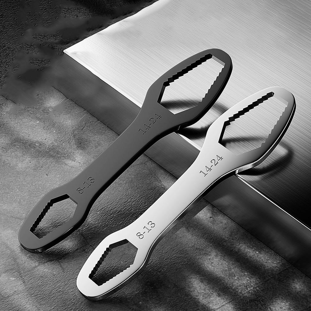 Black, Silver Adjustable Wrench Auto Repair Tool Efficient Repair Tool Industrial Quality Tool For Mechanical Engineering