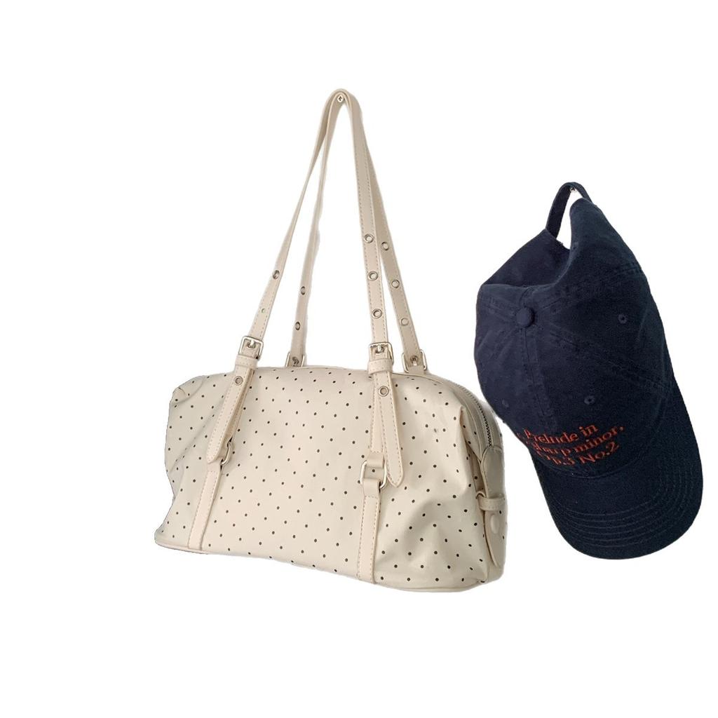 Underarm Bag - Retro Polka Dot Bowling Bag - Large Capacity Single Shoulder Bag