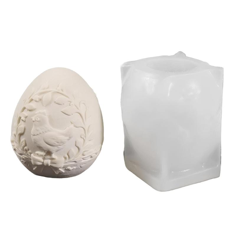 Embossed Hare Silicone Molds Easter Eggs Shape Silicone Mould Food Safe Baking Mould for Making Candle Soap Chocolate