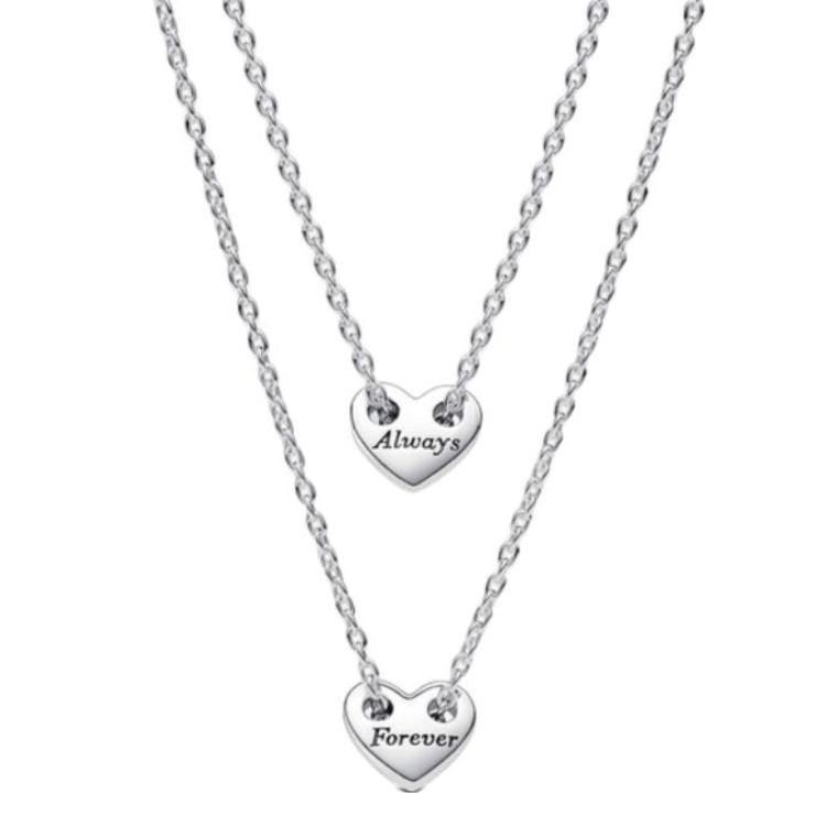 Pandora Letter Logo Sterling Silver Necklace Women necklace 393207C00 Box