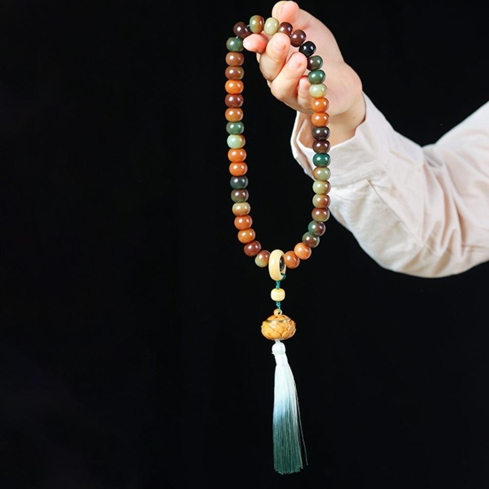 Jewelry Dunhuang Bodhi Bracelet Tassel Beaded Handheld Necklace Retro Prayer Beads Necklace Unisex