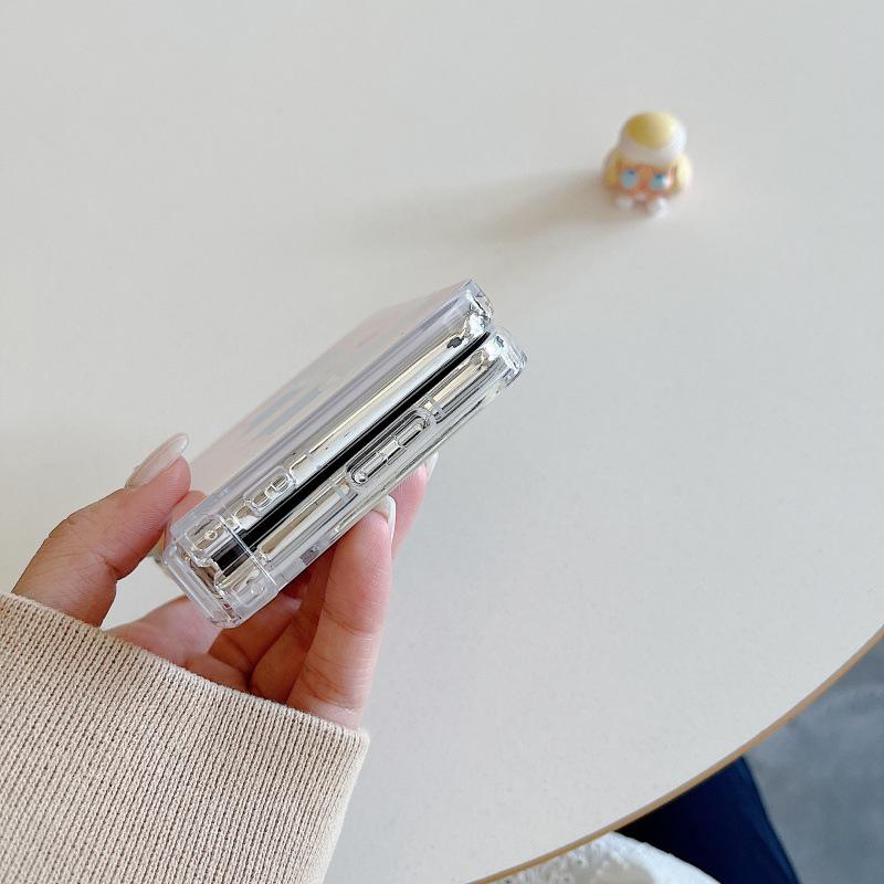 3D Cartoon Yellow Hair Anti-Fall Folding Case for Huawei/Xiaomi MIX Flip 2nd Gen