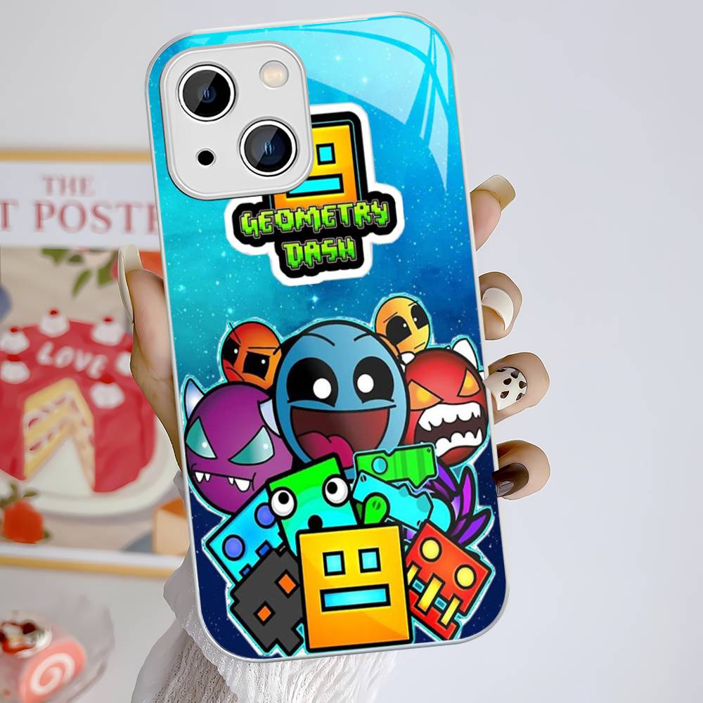 Game Geometry Dash For IPhone 14 13 12 Mini 11 Pro XS Max X XR 14 Plus Tempered Glass Cover