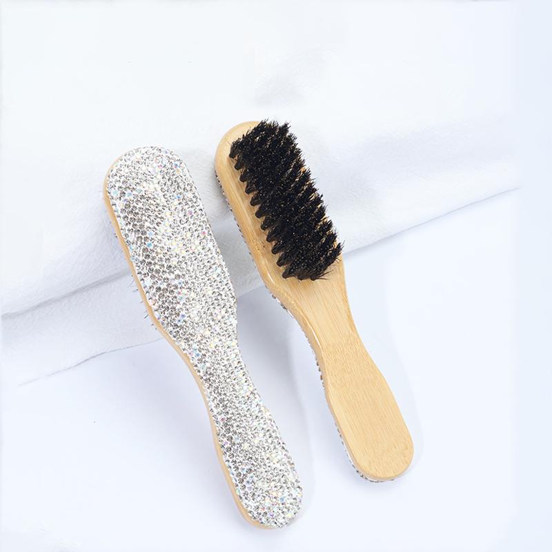 

Boar Bristle Slick Back Hair Brush for Sleek Ponytail Bun & Smoothing Baby Hairs, Flyaways, Edge Control - Backcombing & Teasing