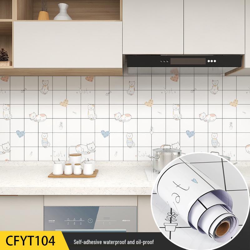 Eco-Friendly Kitchen Anti-Oil Stickers: Self-Adhesive, Waterproof, Heat-Resistant Tile and Stove Top Renovation Wallpaper.