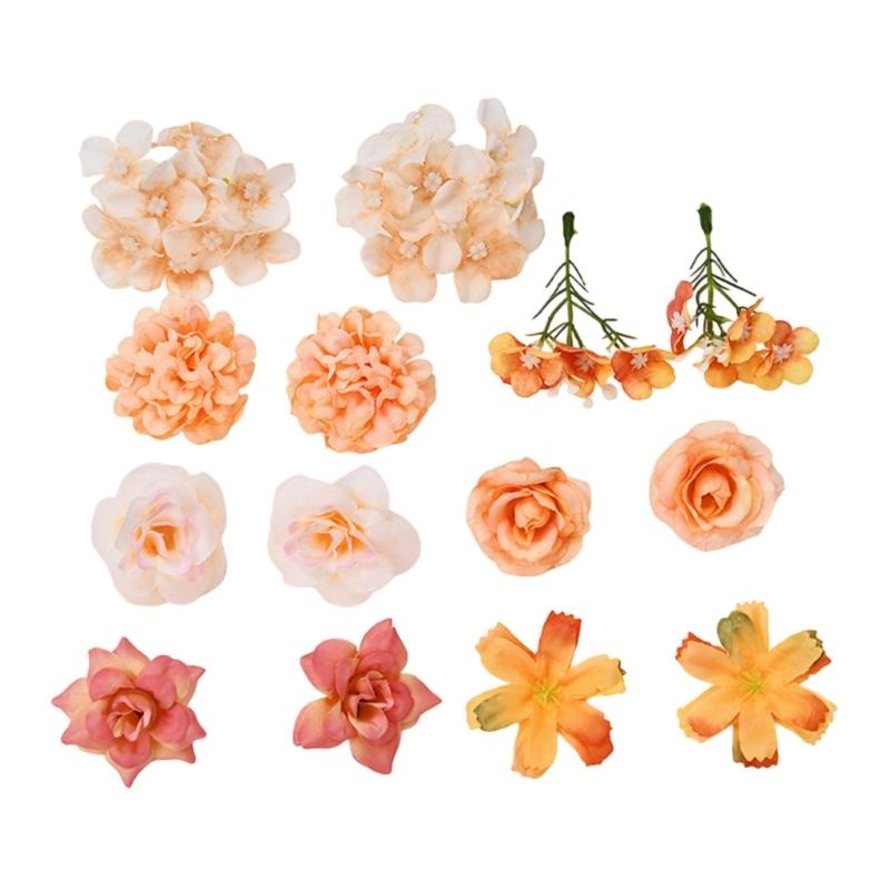 28/49Pcs Artificial Flower 4-10cm Realistic Flower Buds For Wedding Bouquets Baby Showers Decoration Hair Accessories