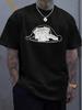 Casual Crew Neck T-shirt with Cute Dog Print - Breathable Polyester Knit