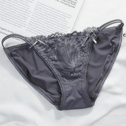Kadın Yazlık Seksi Dantel Saf Pamuk Kasık Çift Kurdele Fiyonk Kalça Paketi Buz İpeği İz Bırakmayan Düşük Bel Üçgen Külot