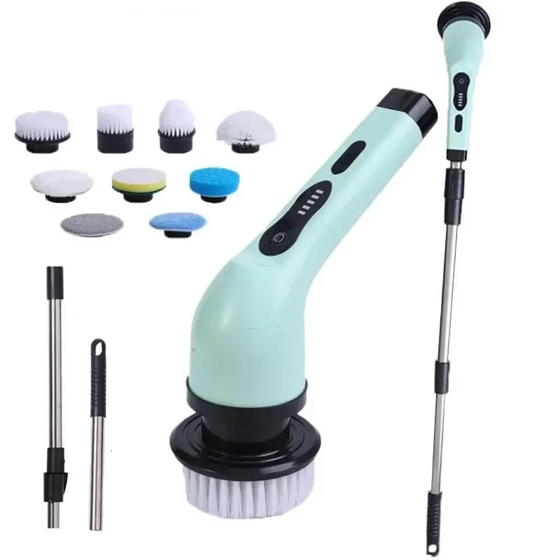Multi functional electric cleaning brush, extendable wireless waterproof cleaning tool, household floor, kitchen sweeping brush