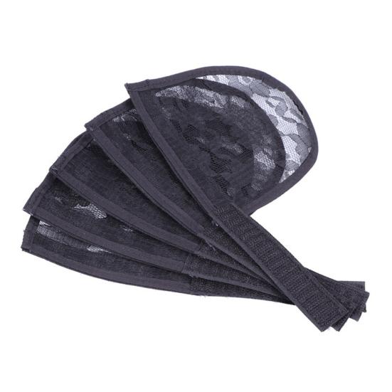 

5 шт. сетка для парика-хвоста, регулируемый ремешок на липучке, женский/девичий парик-хвост, наращивание волос плетением, кружевная сетка с цветочным узором, аксессуары для волос чёрный