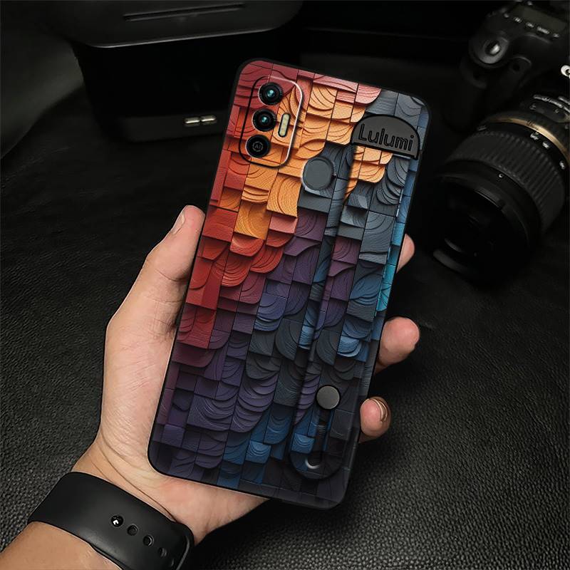 

Водонепроникний чохол-підставка для телефону для Tecno Spark 7/Spark7T Однотонний Пилозахисний Силіконовий Тримач для телефону Геометрія Комерція Tecno Spark 7/Spark7T