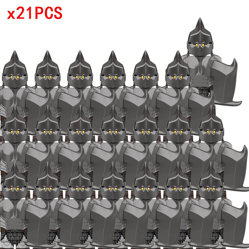 New 8pcs/lot MOC Uruk-hai Orc Army Group Orcus Figures Model Building Blocks LOTR Bricks Medieval Toys for Children gifts