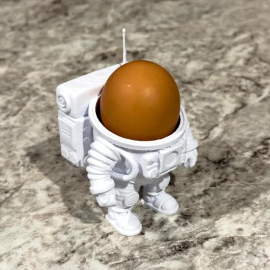 Подставка для яиц, держатель для вареных яиц, креативный 3D-дизайн в виде астронавта, компактный и легкий органайзер для вареных яиц