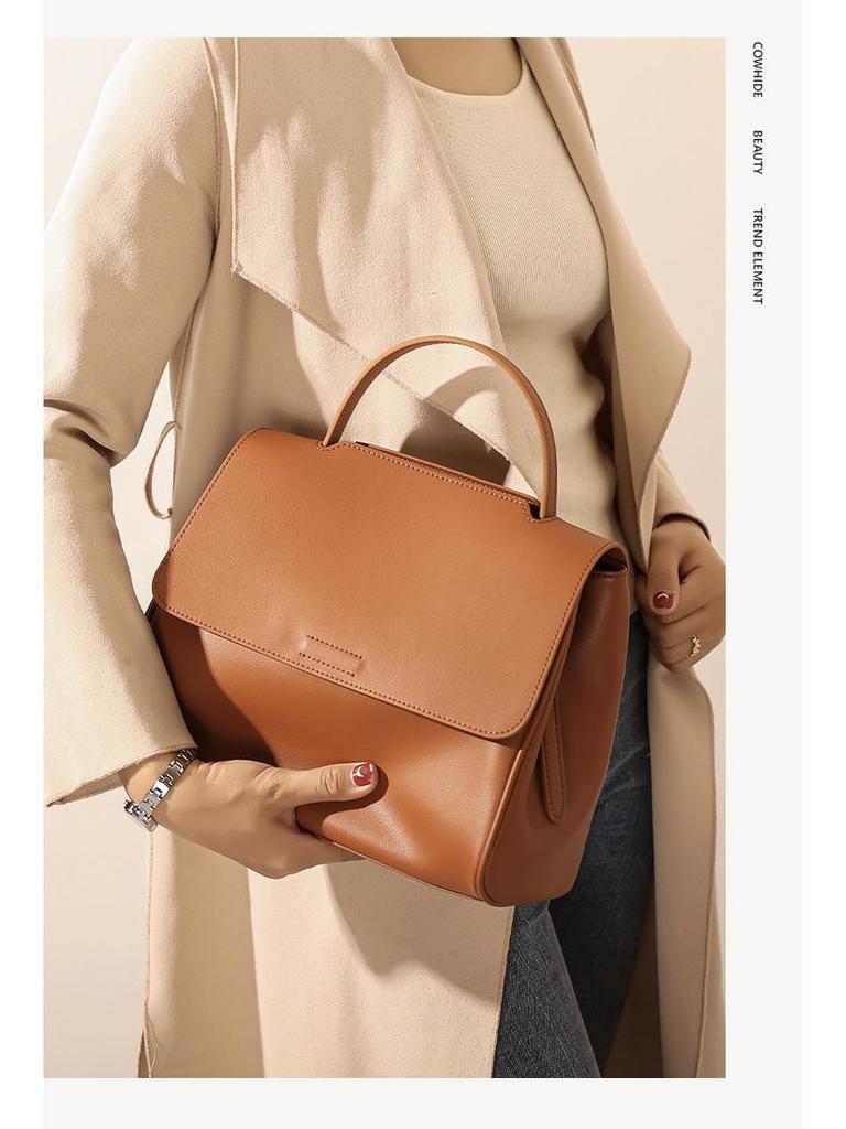 2022 Spring/Summer Women's Genuine Leather Large Capacity Shoulder Crossbody Tote