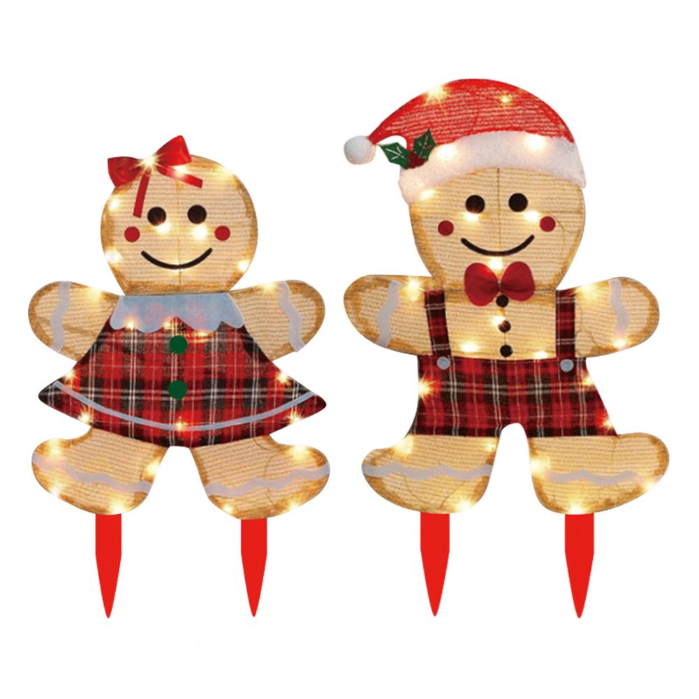 

Christmas Gingerbread Man Yard Ornaments Acrylic Gingerbread Man Decorations Festive Christmas for Outdoor Festive L