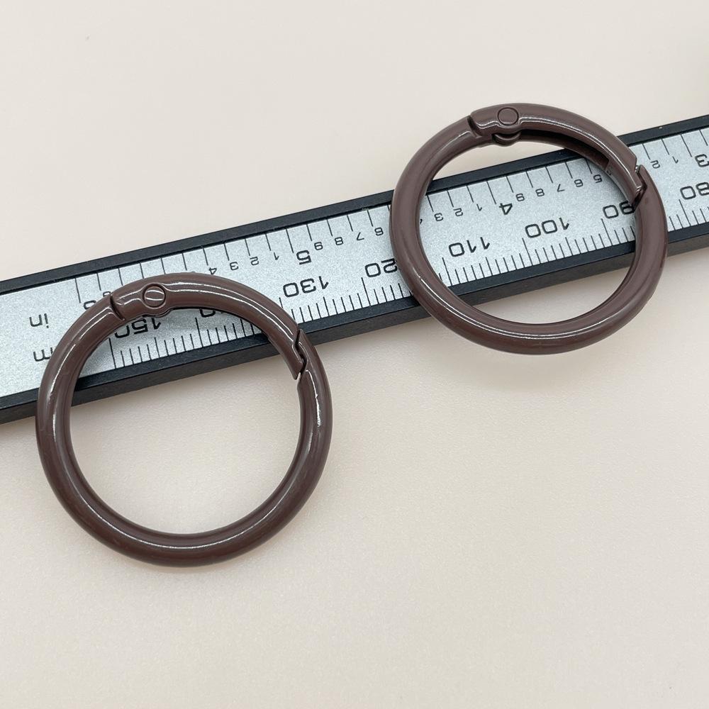 33mm Colorful Coil Spring Snap Buckle Luggage Bag Doll Keychain Ring Ornament