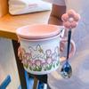 Tulip Cup Rabbit Ceramic Water Cup High Looking Cute Girl Home Coffee Breakfast Cup Children Mug