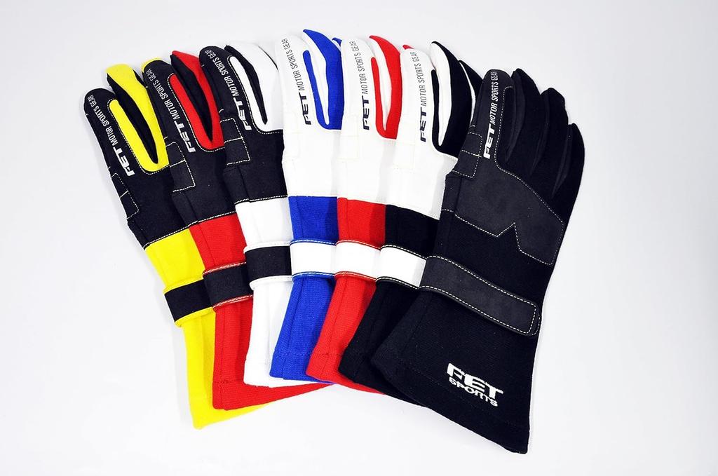 FET Sports 3D Racing Black and 71172145FT3DGL45 Gloves, White, XL,