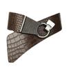 Women's European & American Alligator Grain Irregular Gold Elastic Belt Waistband