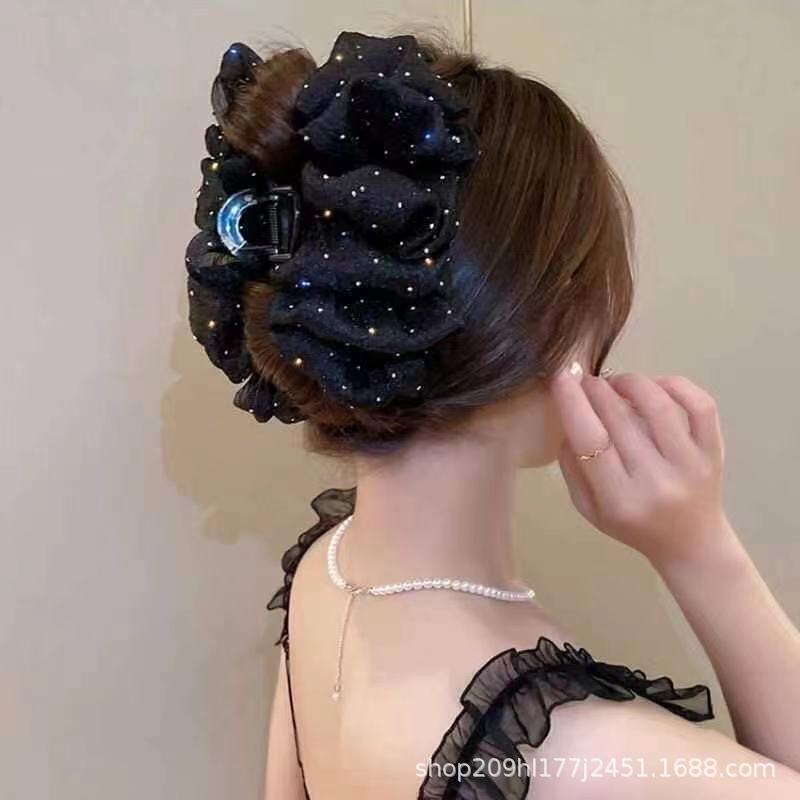 

Многослойная заколка-бабочка для женщин - Элегантная сетчатая заколка-акула для затылка