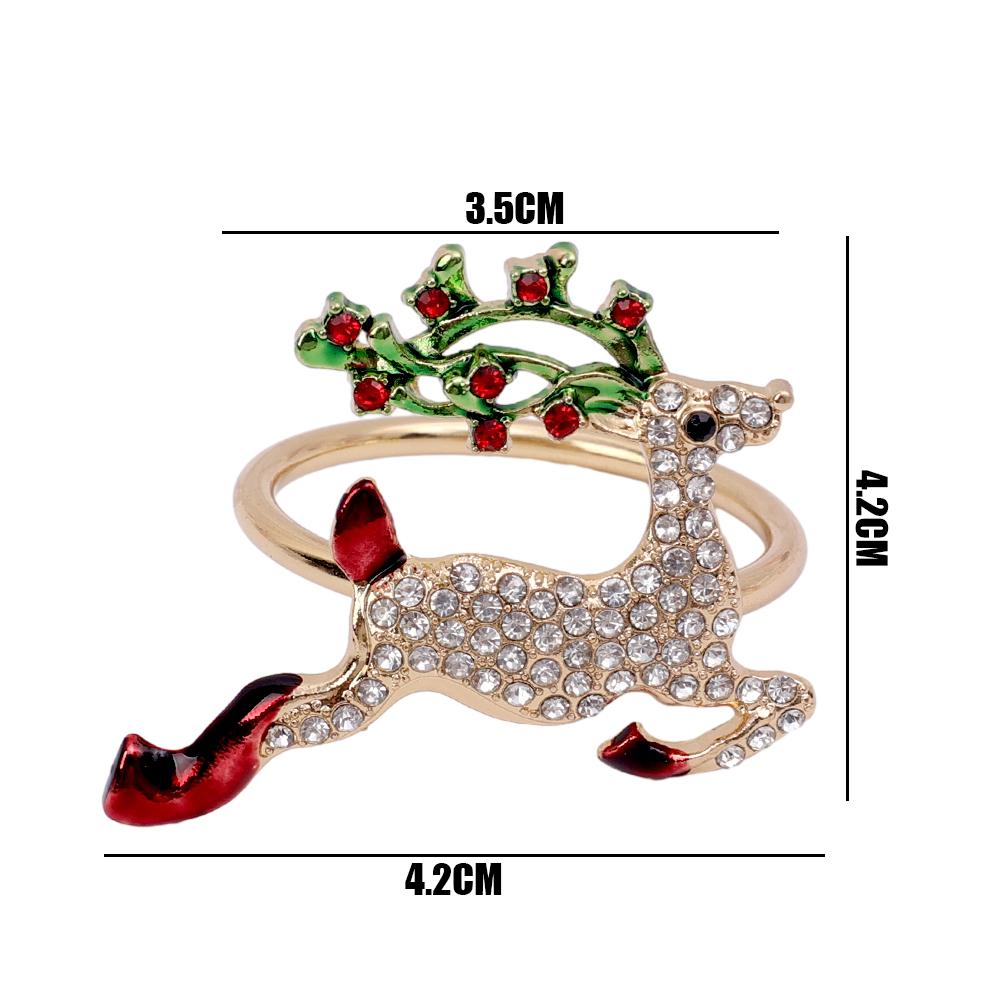Christmas Napkin Ring Holders Metal Xmas Tree Elk Napkin Buckle Home Christmas New Year Party Dinner Table Decoration Supplies