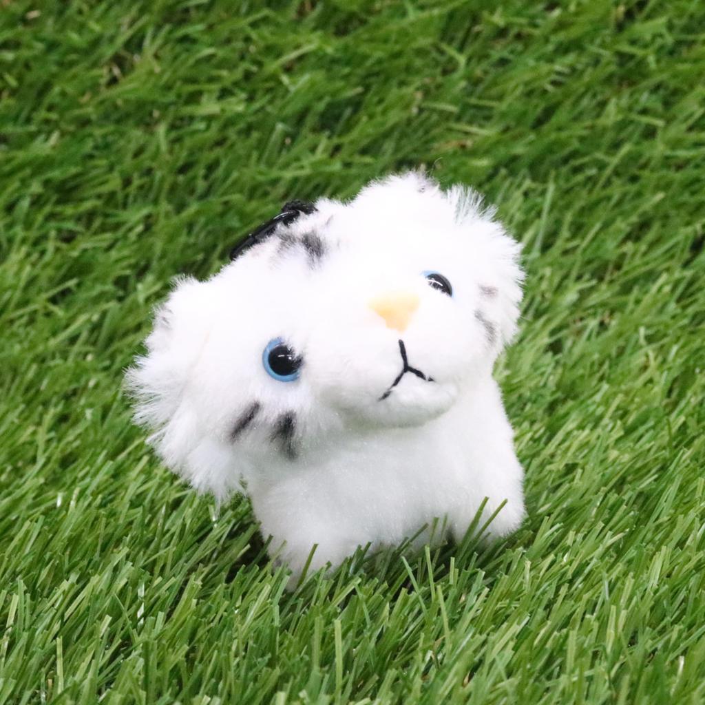 Take Off Chibikko Kingdom Small Animal Plush Toy White Tiger with Ball Chain Palm-Sized