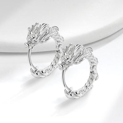 Benming Year Earrings Dragon Pattern Winding Ear Buckle Niche Design Unique Dragon Year Ear Buckle New Chinese Earrings Earrings