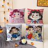 Peko Lollipop Happy Girl Cute Pattern Pillow Case Comfort Sofa Bed Silky Elegant Invisible Zipper Decorative Cushion Cover