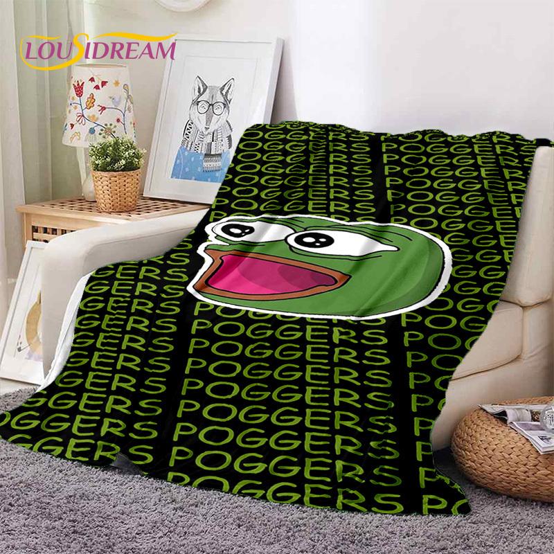 3D Cartoon Pepe Frosch Gesicht HD Weiche Flanelldecken, Überwurfdecke Bequeme Decke für Picknick Betten Sofa Haus Schlafzimmer Geschenke