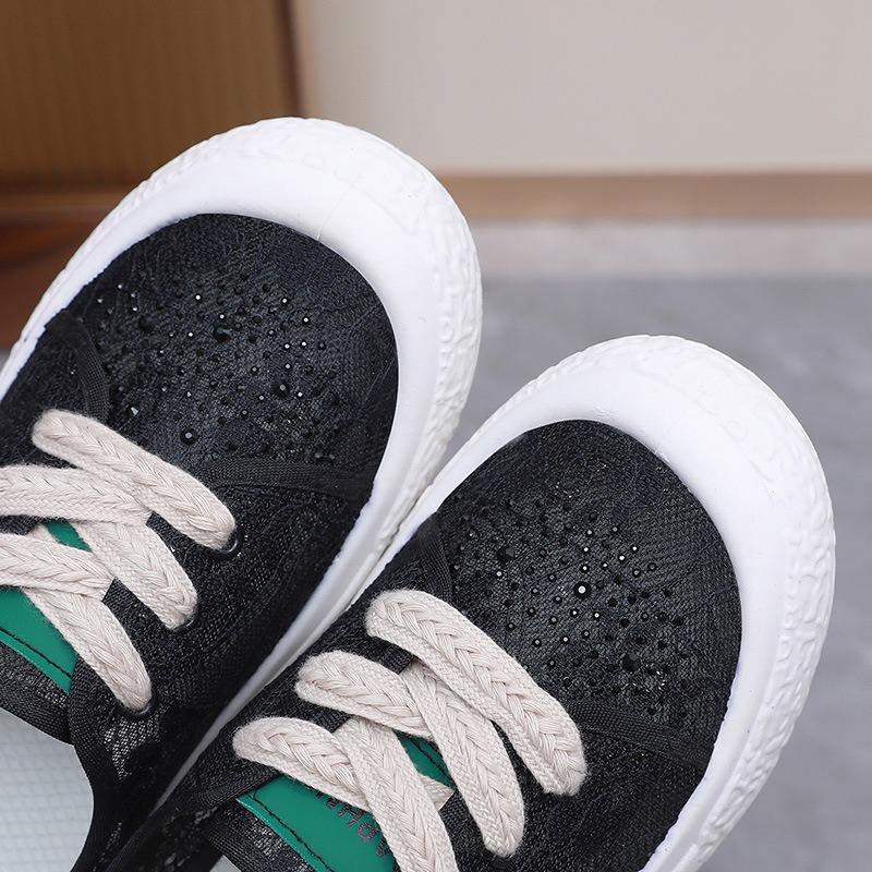 Thick-soled summer versatile casual fisherman shoes lace lace-up mesh breathable student shoes soft-soled one-pedal mother shoes
