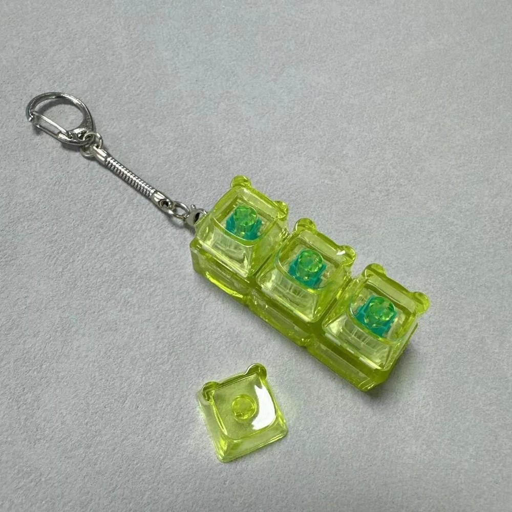 New 2/3/4 Keys Keyboard Keychain Key Button Pass The Time Keycap Keychain Transparent Stress Relief Pinch Adult