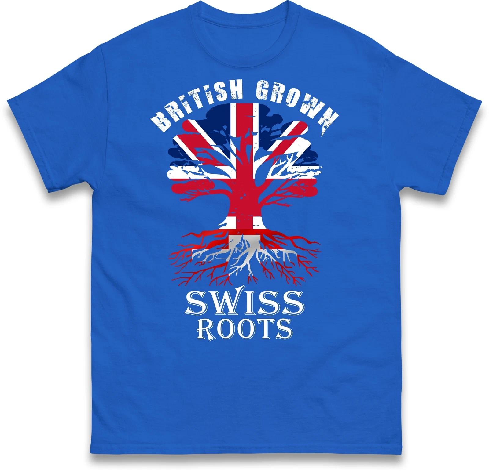 Great Britain T-Shirt, Swiss Roots T-Shirt, Patriot T Shirt, British Grown Tee S