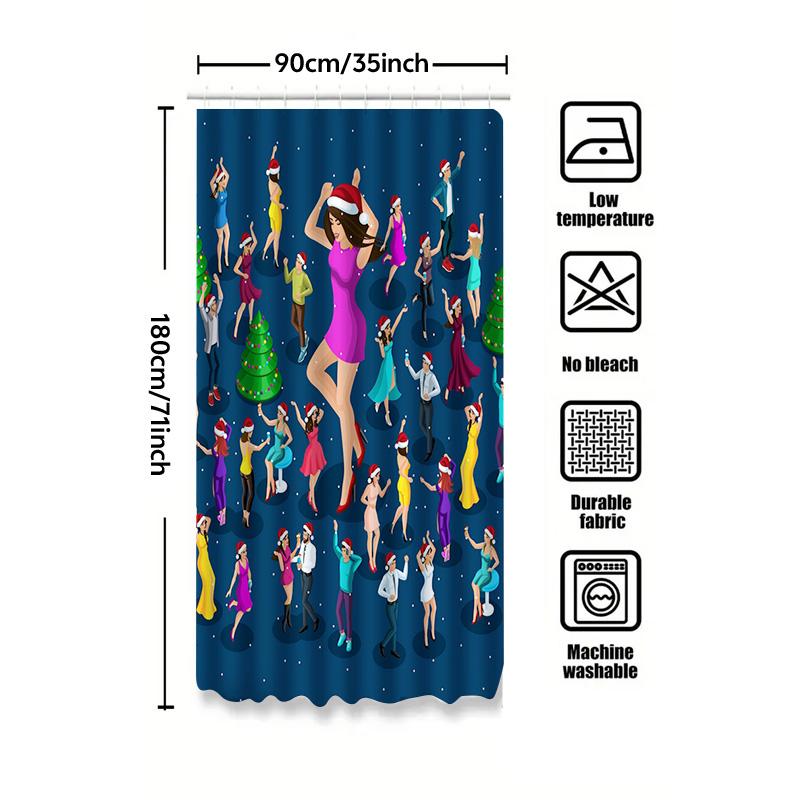 Tu Dance Party Shower Curtain Festive Disco Night Dancefloor Backdrop Home Decor Modern Abstract Art Bathroom Decoration Unique